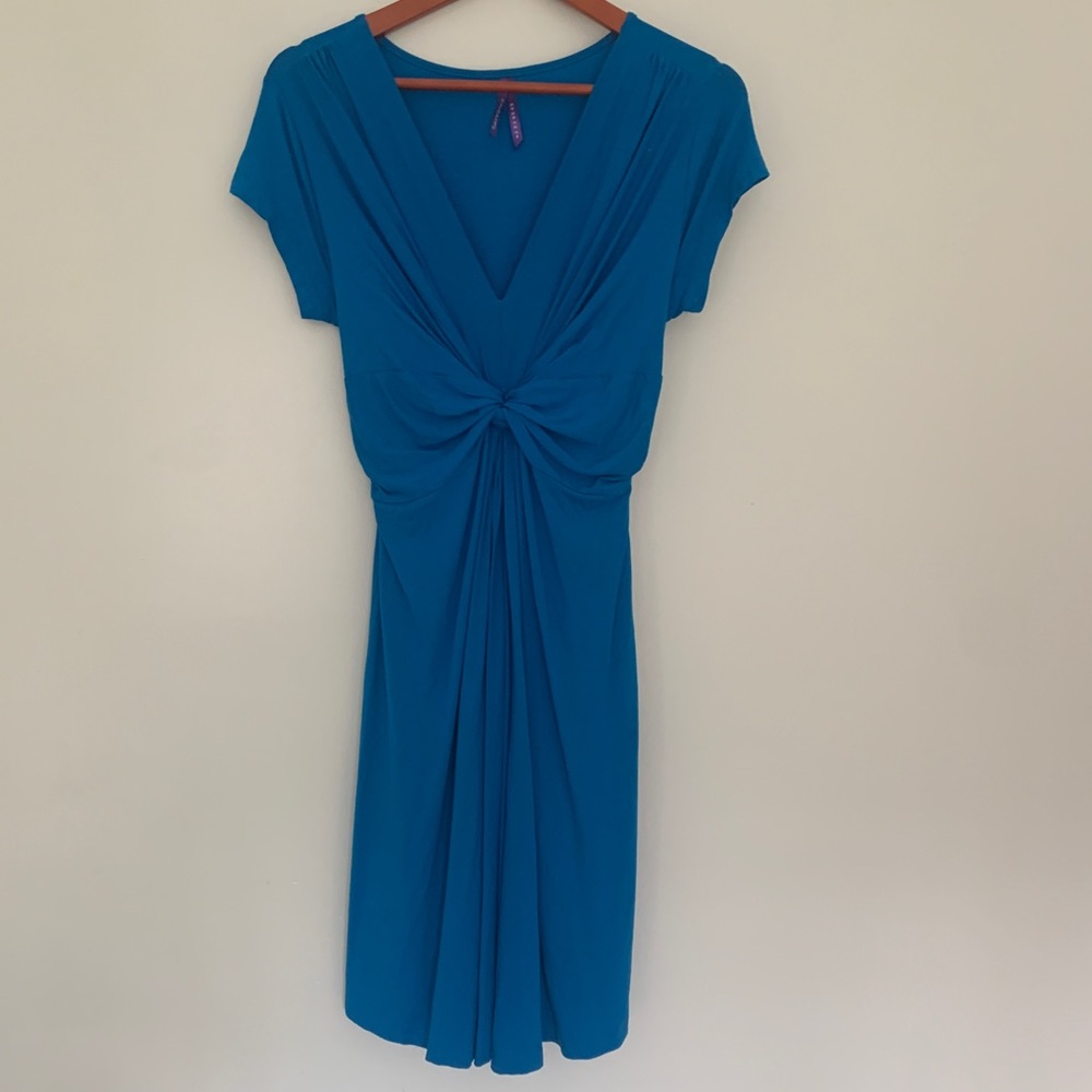 Peacock blue summer dress.
